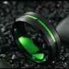 Fashion 8MM Men Stainless Steel Nordic Celtic Dragon Rings Inlay Green Carbon Fiber Rings For Men Women Wedding Party Jewelry