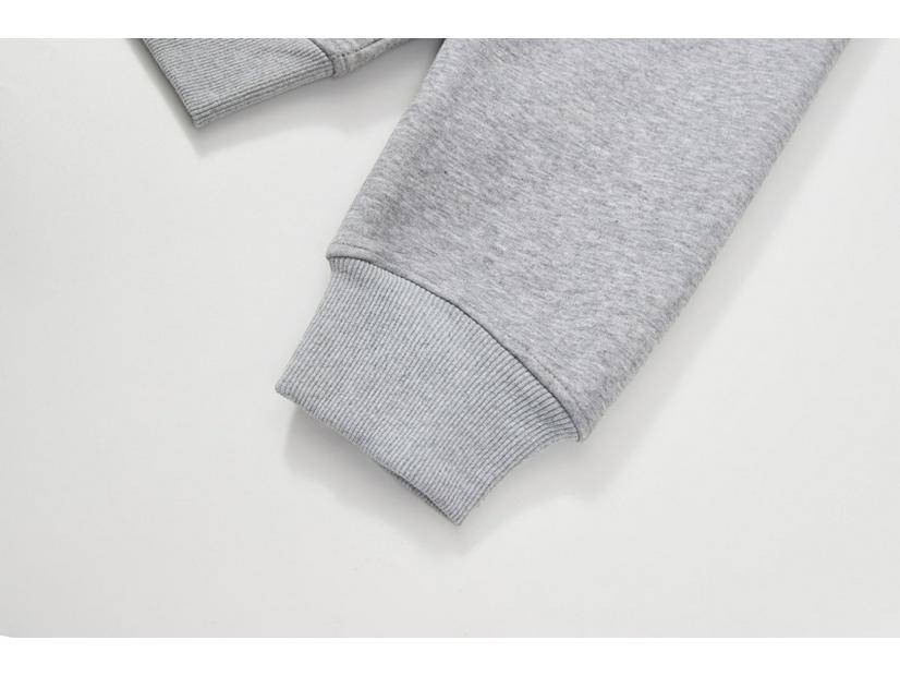 RDT Menswear | Grey Cleanfit American-Style Short Hoodie - 550g Solid Color Sweatshirt for Men