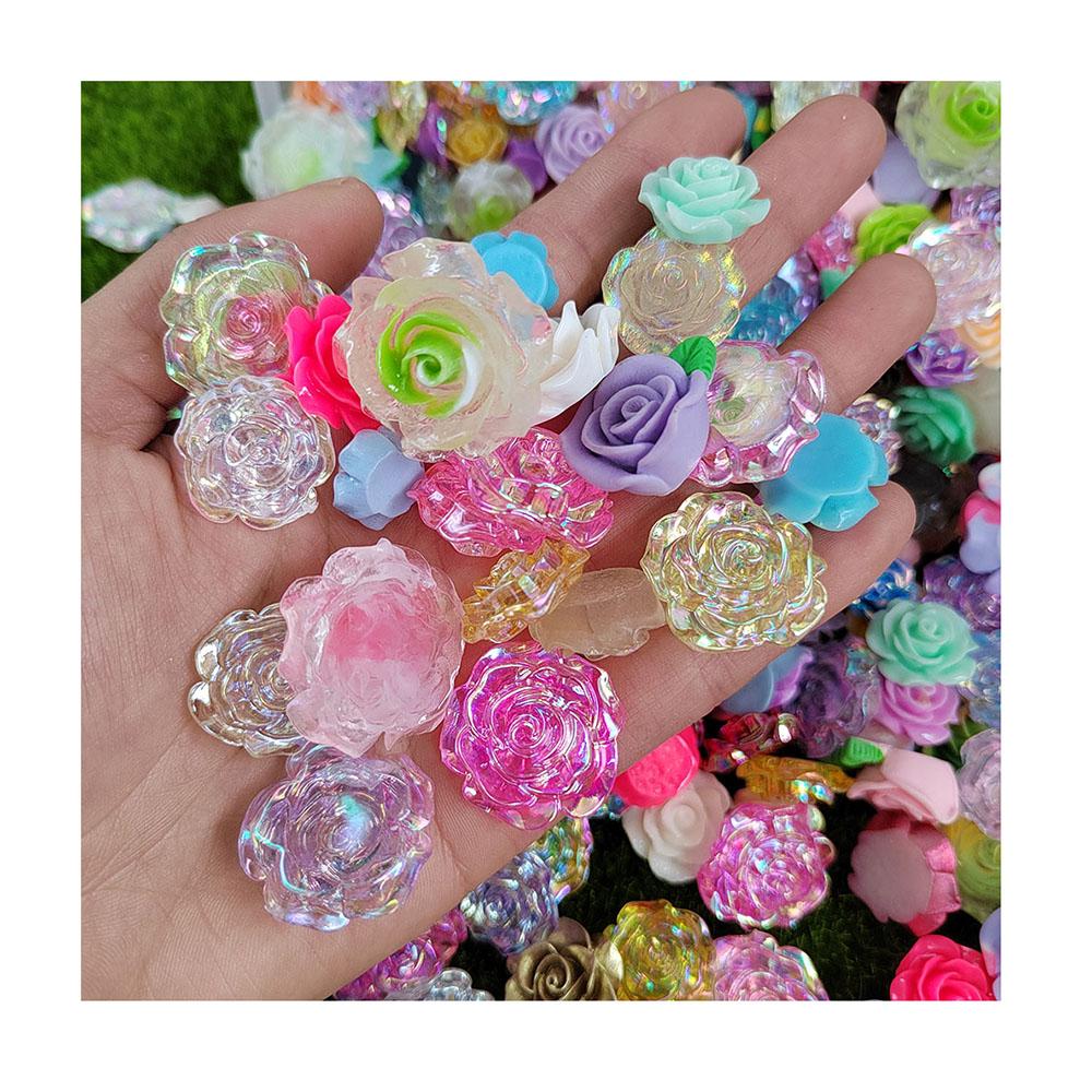 Craft DIY Mixed Design Flatback Resin Rose Flower Cabochon Scrapbooking Phone Case D I Y Embellishment