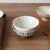 Japanese Ceramic Rice Bowl Set High Foot Soup Bowl Single Round Dishware for Home Use