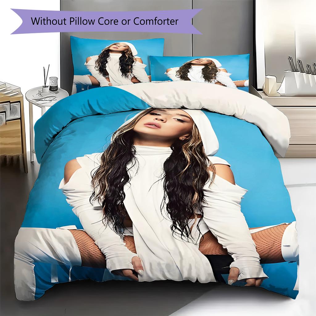 Lola Indigo Pattern Bedding,Quilt Set Quilt Cover Pillowcase Home Birthday Gift (1 * duvet cover + 2 * pillowcase, without core)
