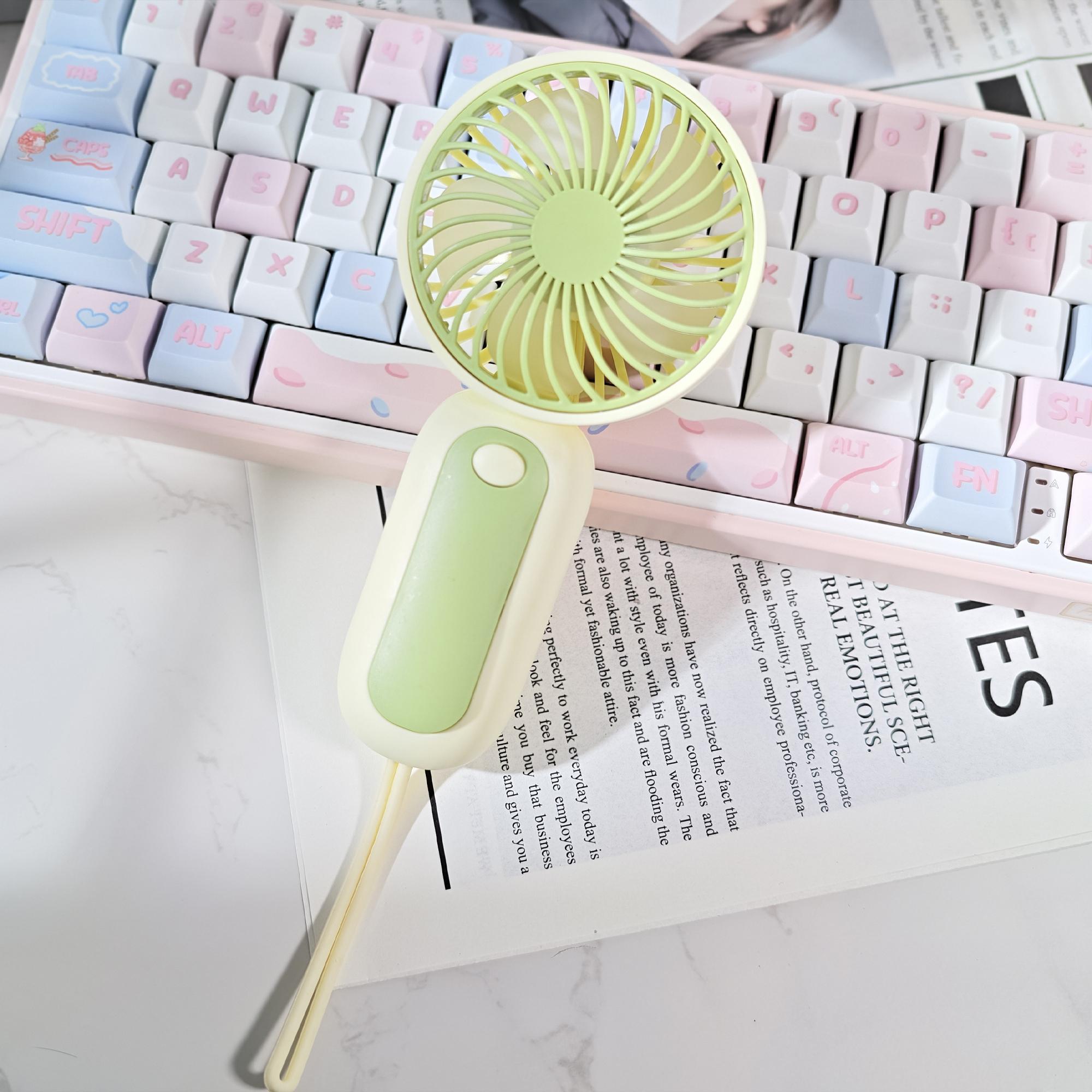 

JL8874-Cute Mini Handheld Fan - One - Button Switch, High Wind Speed, Ideal for Colorful Summer (No Battery Included) светло-зеленый