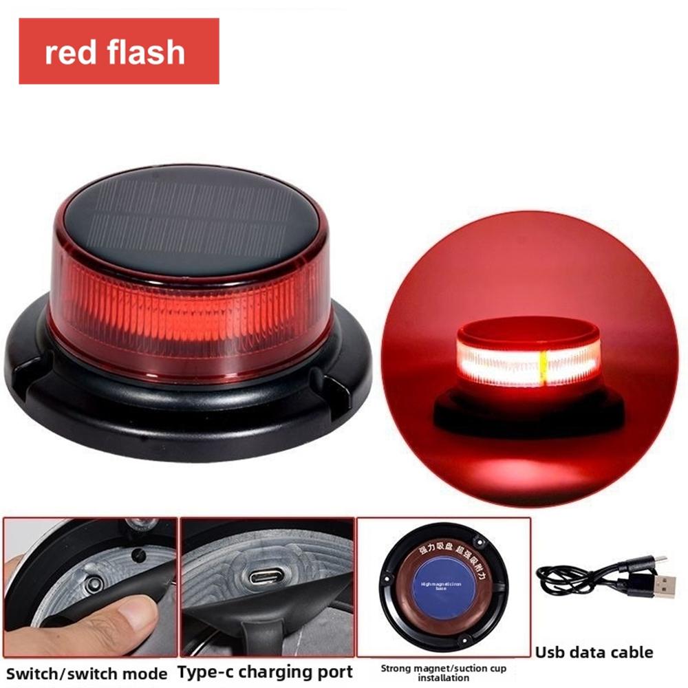 

Светодиодный стробоскоп на крышу на солнечной батарее, магнитный, мигающий, аварийный свет, ночная мигающая лампа, маячок на крышу автомобиля, грузовика, полицейский свет красный