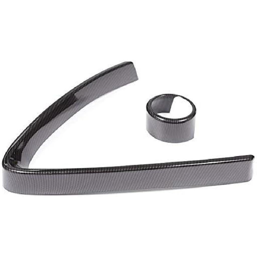 YIWANG Carbon Fiber Style ABS Chrome Front Grill Decoration Frame Trim 2Pcs For Alfa Romeo Stelvio 2017 2018 2019 2020 Auto Accessories (NOT