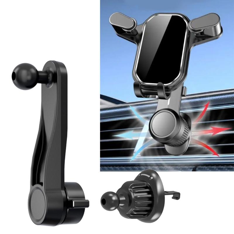 Adjustable Car Outlet Phone Mount With 17mm Ball Joint & Extendable Hook Air Vent Clip for Power Transfer Stands