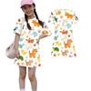 Girls Animal Print Dress Kids Loose Fit Short Sleeve Round Neck Lightweight Casual Dress for Children Summer Wear