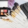 ENZO KEN Natural Black Goat Hair Makeup Brush Set with Foldable Cosmetic Professional Makeup Set of Eyeshadow Brush Super Soft Genuine Hair Makeup