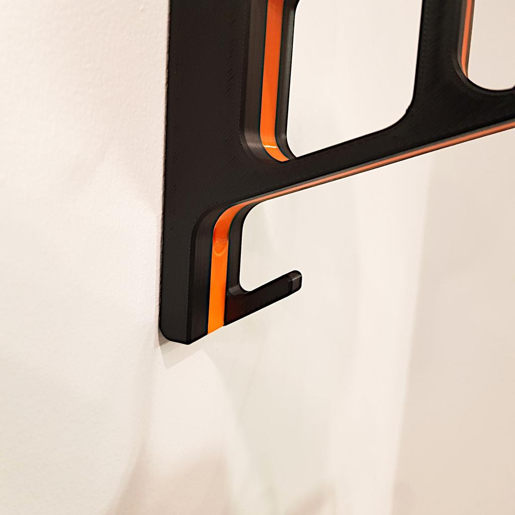 V1 Motorcycle Helmet Hook Holder Black and Orange