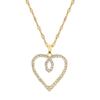 Stainless Steel Chain Exaggerated Hollow Zircon Love Heart Pendant Necklace for Women Teen Girls Fashion Choker Jewelry Gifts