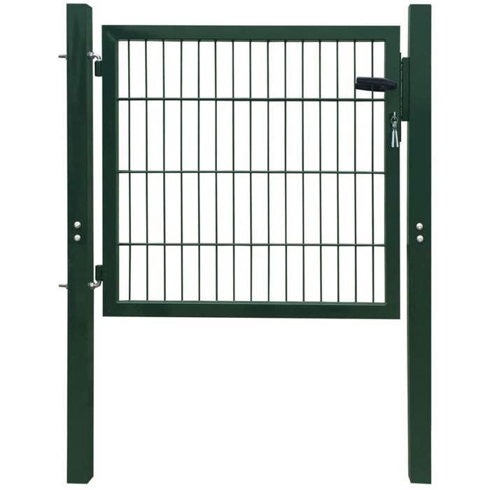 VidaXL Portillon 105x150 cm Acier Vert Portail Porte de Clôture de Jardin 142028