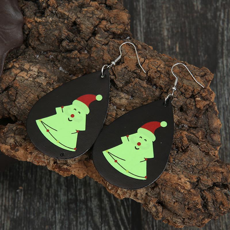 Kreative Weihnachtsmann Rote Mütze Fluoreszierende Ohrringe für Damen