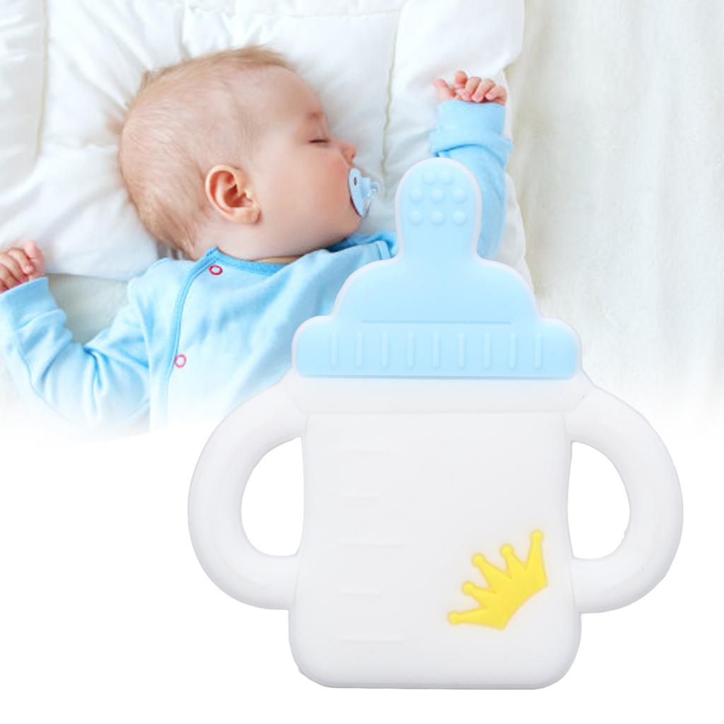 Baby Teether Cartoon Bottle Shape One Piece Soft Flexible Baby Silicone Teether Baby Teething Chew Toys