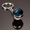 12 Constellations Luminous Car Keychain Glass Ball Zodiac Key Ring Starry Sky Pendant