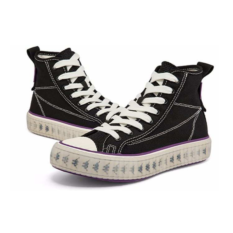 Kappa Durable Non-Slip High-Top Skate Shoes Unisex sneaker Black K0BY5VS13-990
