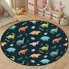 Cartoon Dinosaur Round Carpet Cute Dino Circle Rug for Living Room Playroom Office Laundry Decor Non-slip Comfort Play Yoga Mat
