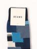 Beams Patchwork Free 11430198629 Men's Socks, Navy, Size,