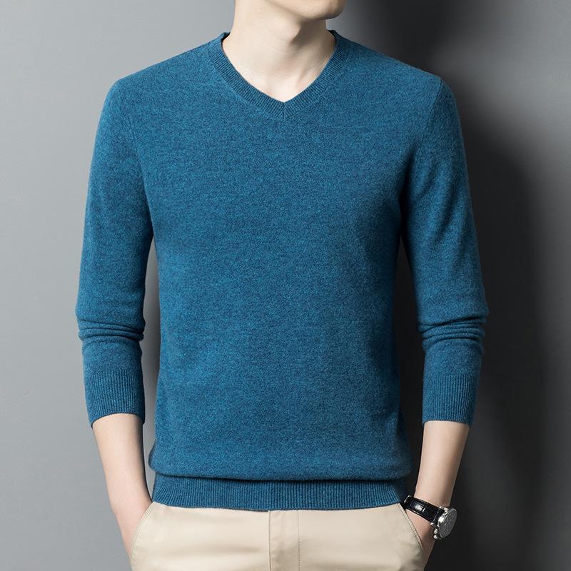 Men s Machine Washable V-Neck Wool Cardigan: Thickened, Warm, Long Sleeve, Autumn/Winter Sweater. XXXL