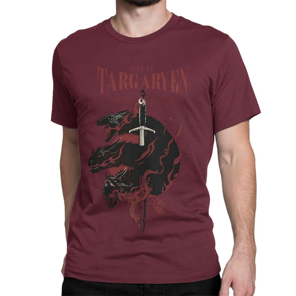 Haus Targaryen Fire And Blood GOT T-Shirt für Herren Damen Erstaunliches 100% Baumwolle T-Shirt Rundhals T-Shirt 4XL 5XL 6XL Oberteile