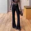 Women's Black Suit Micro-Flare High-Waisted Bell Bottoms - Spring 2026 Slimming Floor-Length Pants