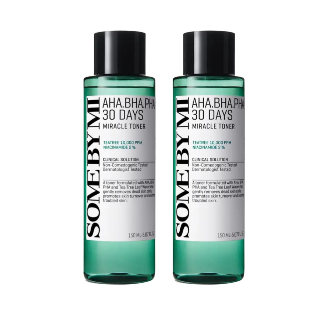 [1+1] Some By Mi AHA BHA PHA 30 Days Miracle Toner 150ml × 2 – Exfoliating & Pore-Clearing Toner Duo Set