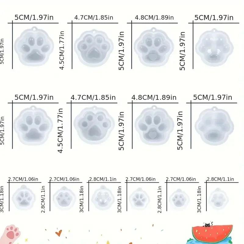 14Pcs Cute Cat Paw Candle DIY Silicone Mold Aromatherapy Candle Soap Making Mold Resin Molds Home Decoration