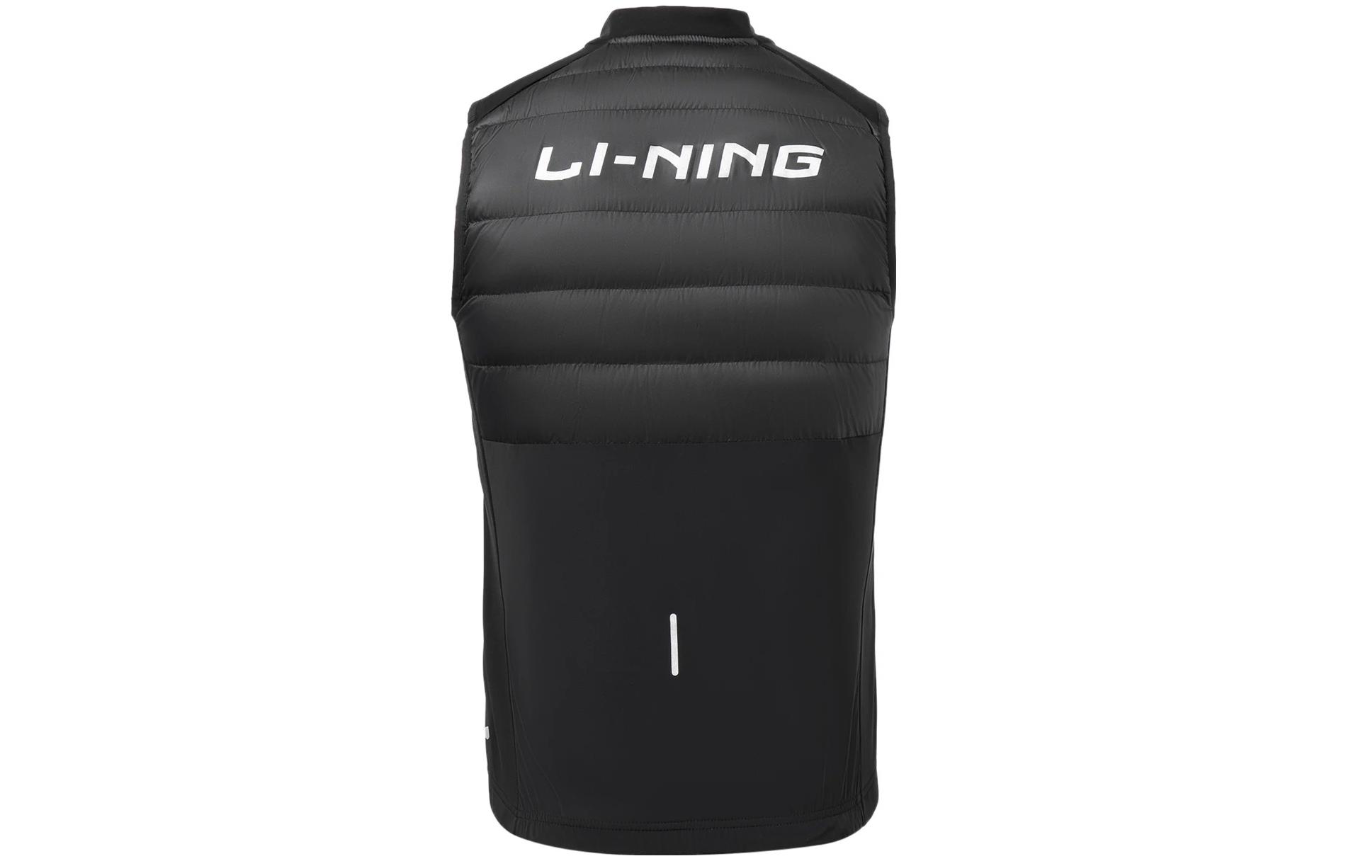 Li Ning Running Collection Down Vests Men s Black Baseball Collar Moderate Other AYMR059-3 M
