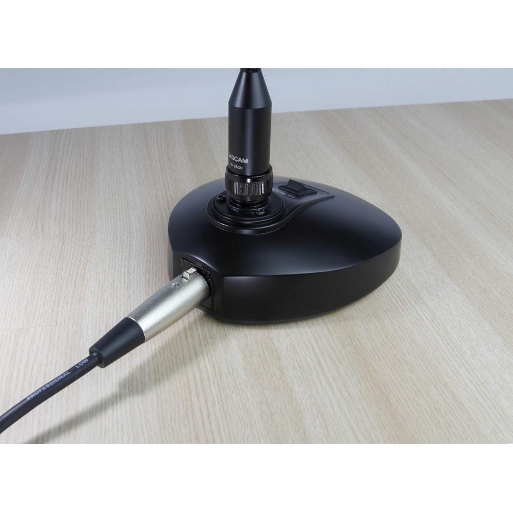 TASCAM TM-95GN Microfon cu condensator cu gât de gâscă, discurs, prelegere, conferință, microfon permanent, distribuție, podcast, suport dedicat cu windscre