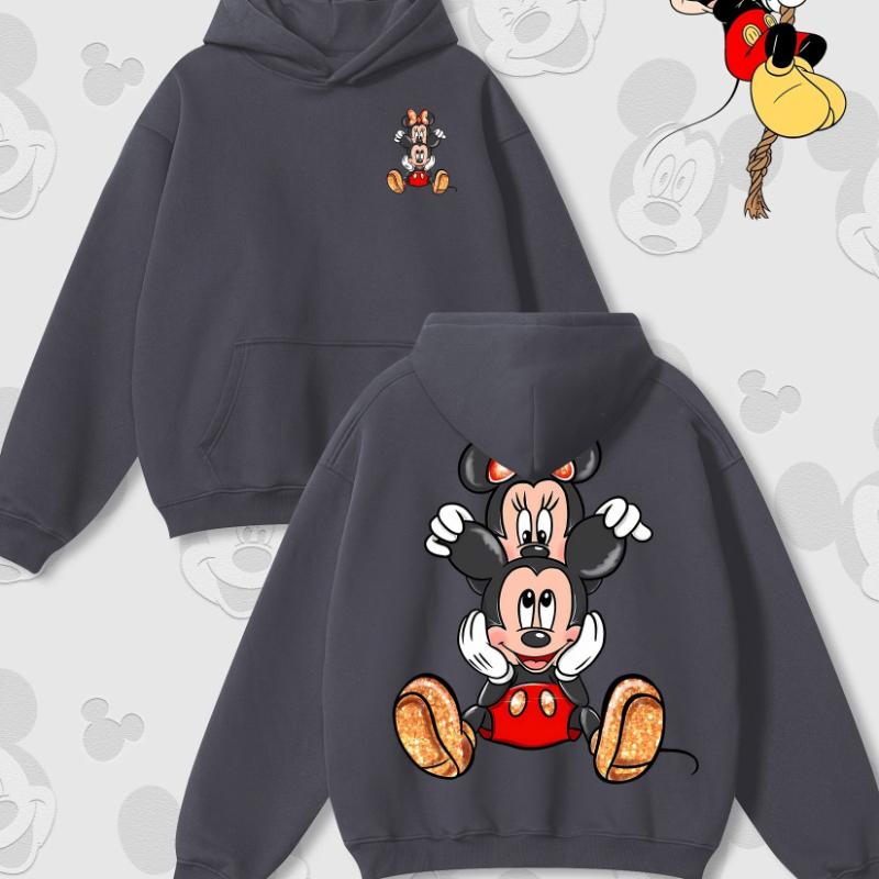 

Мультяшный принт Дисней Осенне-зимний худи с капюшоном, с круглым вырезом, с длинными рукавами, свободного повседневного стиля, подходит для мужчин и женщин 3XL