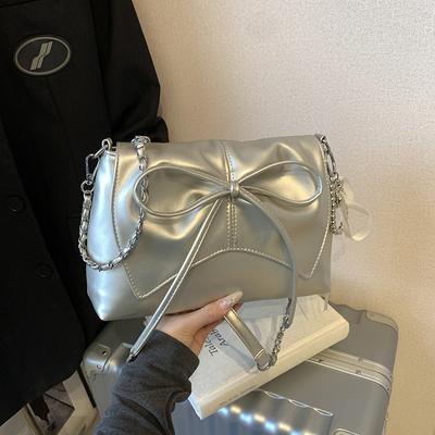 Bow Bag Women's 2025 New Popular Fashion Versatile Shoulder Bag High-end Niche Diagonal Span Chain Bag