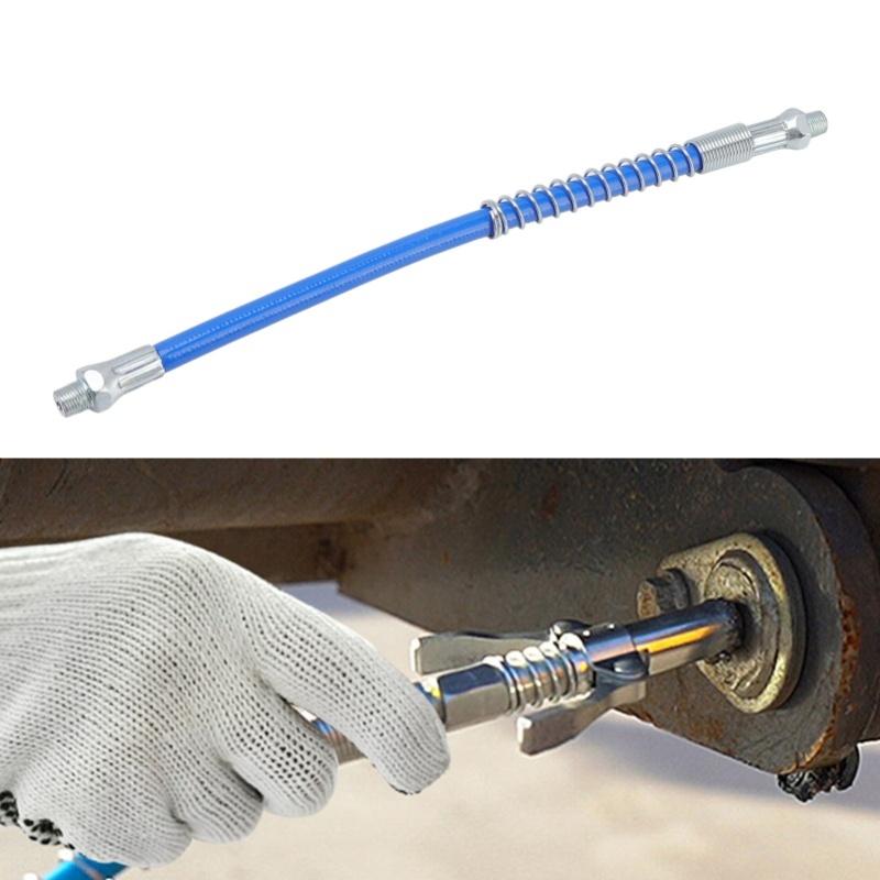 Acoplador de Ferramenta de Graxa Elétrico Manual Bico de Óleo de Alta Pressão Braçadeira de Travamento Duplo Bico de Graxa Com Mangueira de 30,5 cm Rosca Macho