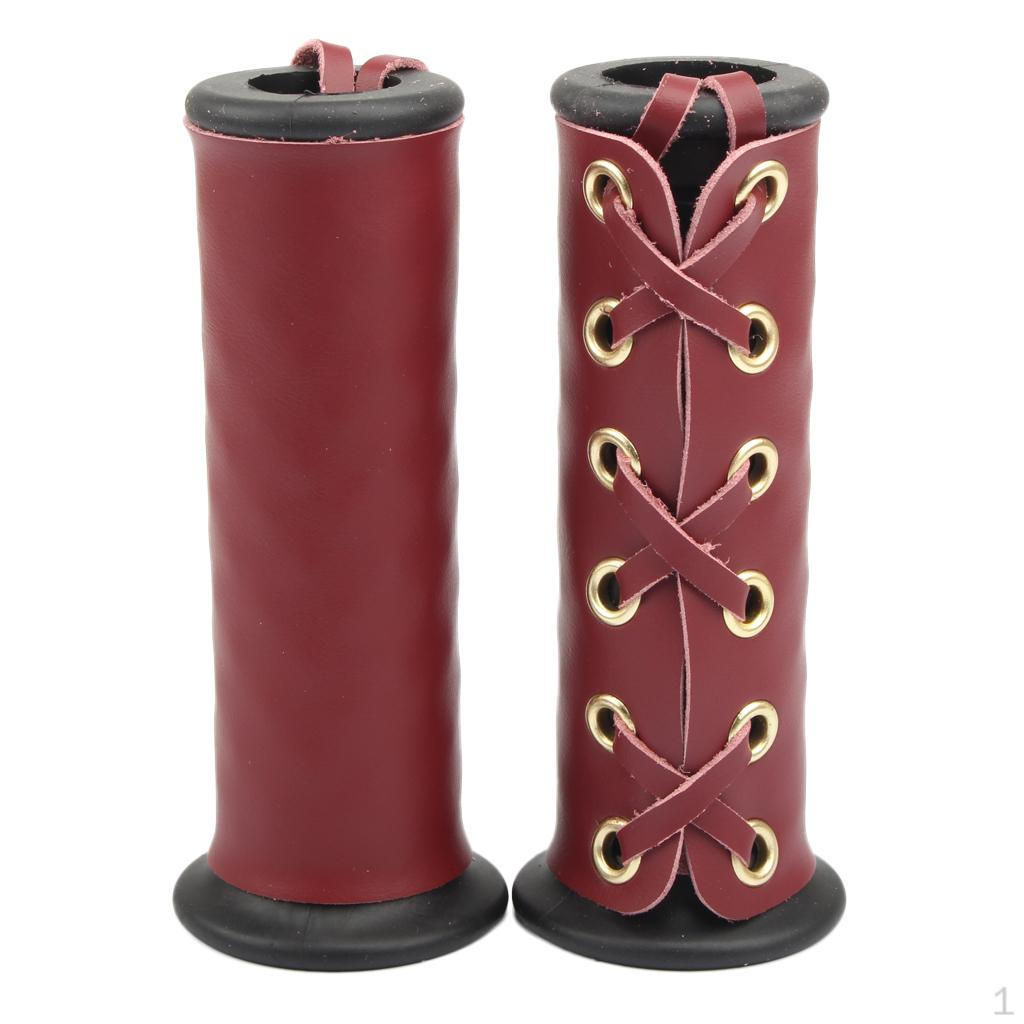 7/8 inch to 1 PU Leather Motorcycle Hand Grips Cover Handlebar for Bobber Chopper -Rennfahrer