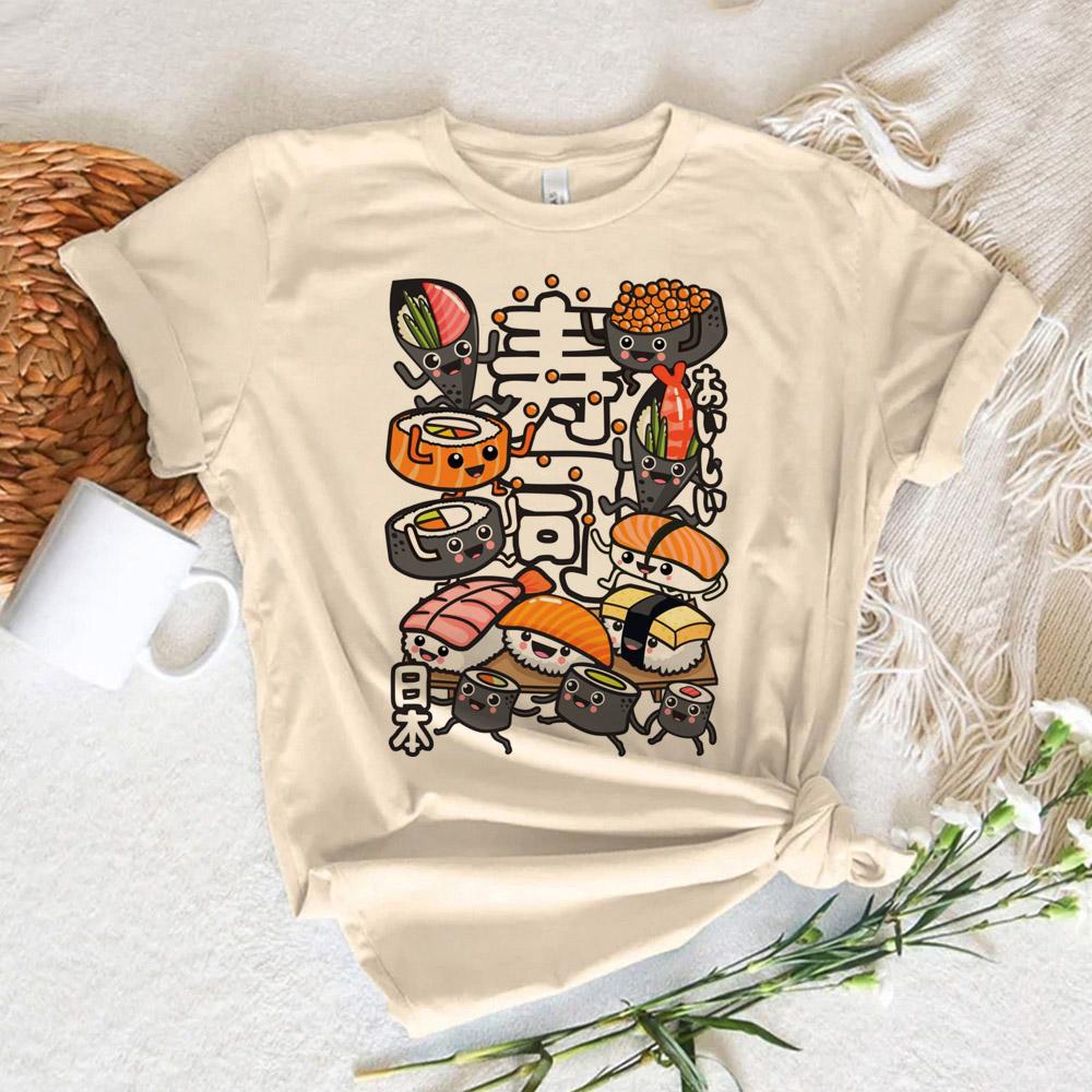 Sushi Top Women Harajuku Japanese Funny T Shirt Girl Streetwear Clothing