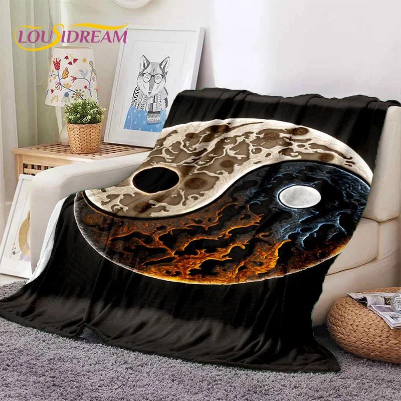 Nature Yin Yang Chinese Tai Chi Bagua Soft Flannel Blankets,Throw Blanket Comfortable Blanket for Picnic Beds Home Bedroom Gift