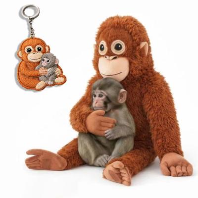 Portachiavi Ciondolo Peluche Scimmia con Anello Metallico Morbido Peluche Bambola da Abbracciare per Borse Chiavi Simpatico Regalo Scimmia