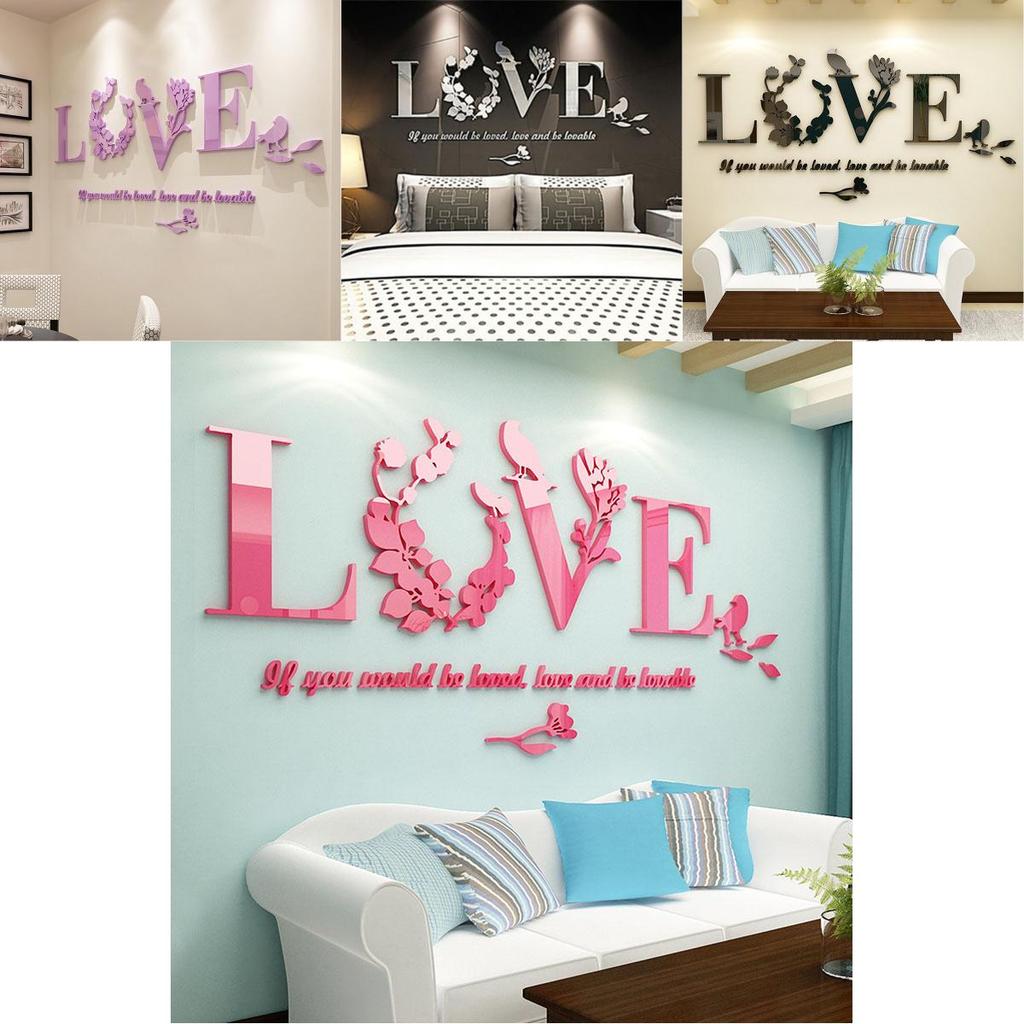 Versatile And Timeless Home Decor 3d Mirror Love Wall Stickers For Any Room