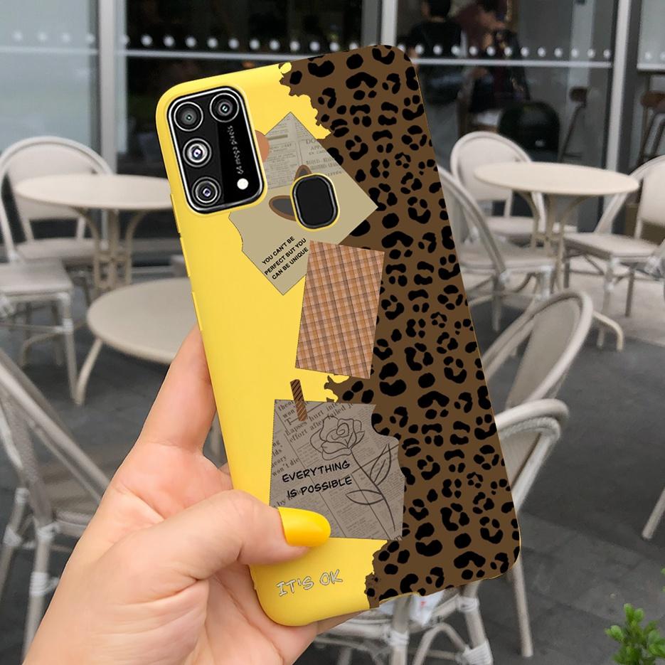 For Samsung Galaxy M31 Case SM-M315F Cute Bear Cartoon Painted Cover Phone Case For Samsung M31 M 31 GalaxyM31 Bumper Soft Funda