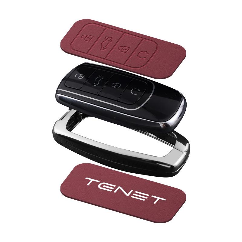 Tenet Tianneng Car Key Case: Metal Protective Shell for Tenet T7/T8/T9 with Anti-lost T4 Buckle.
