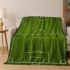 Green Black Football Field Stadium Art Flannel Blanket,Cozy Soft Throw Blanket for Home Bedroom Bed Sofa Picnic Cover Kids Gift
