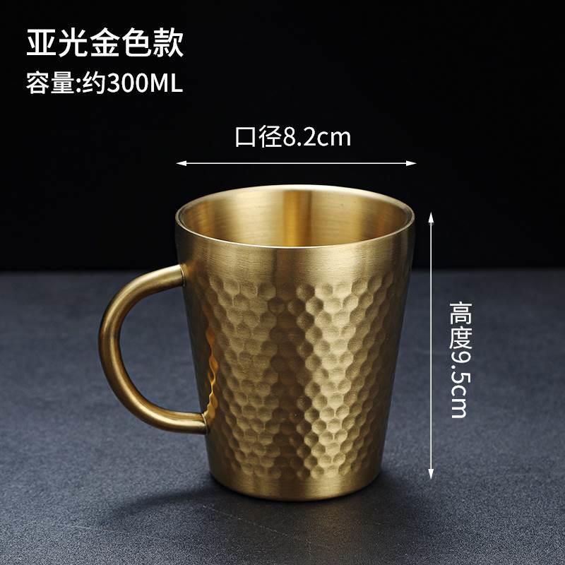 New Double Wall Steel Coffee Cup Milk Ice Beer Cup With Handle