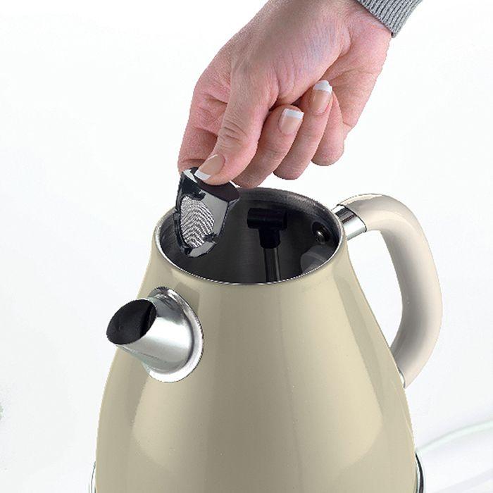 Bouilloire vintage 1l beige - ariete - 1630w - sans fil - système anti-calcaire