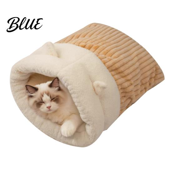 Ferret Cozy Hideout Cute Ears Warm Plush Sleeping Bag Winter Cat Sack with Cats Pet