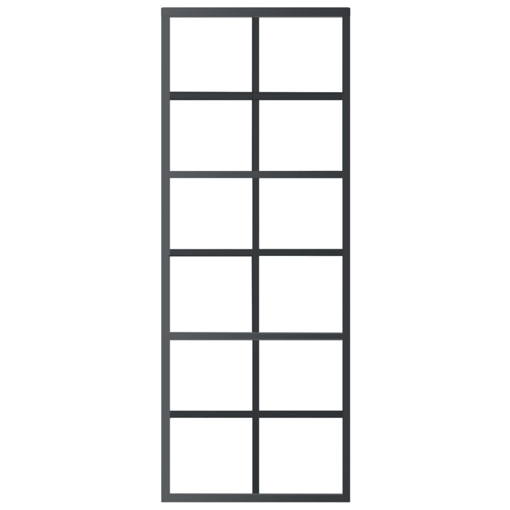 Vidaxl Sliding Door With Hardware, Esg Glass And Aluminium, 76X205 Cm