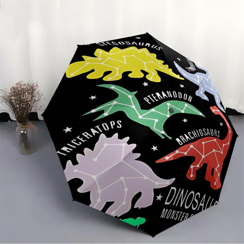 1pc Dinosaur Constellation Automatic Folding Umbrella Portable Collapsible 8-Rib Umbrella for All Seasons, Casual Outdoor Accessory, B48
