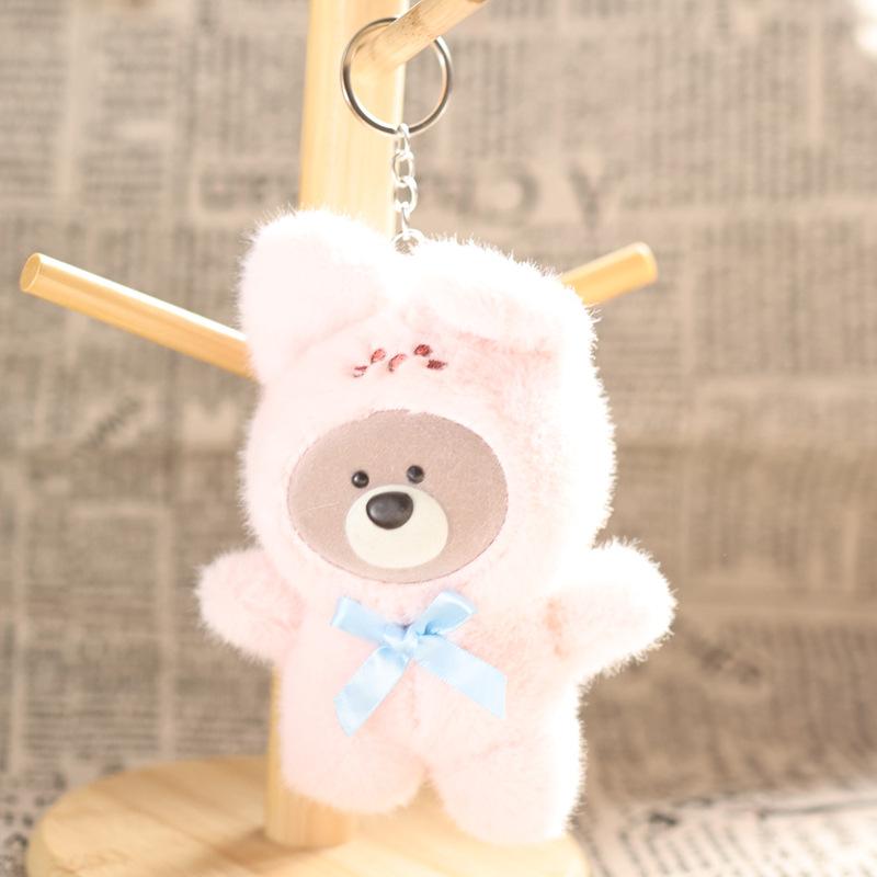 1Pcs Trendy Keychain Bear And Friends In The Forest Series Pendant Vinyl Face Bear Doll Plush Toy Kids Gift