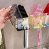 Plastic Toothbrush Holder Wall Hanging Toothbrush Cup Shelf Cup Display Rack Makeup Burshu Storage Rack Bathroom Accessories
