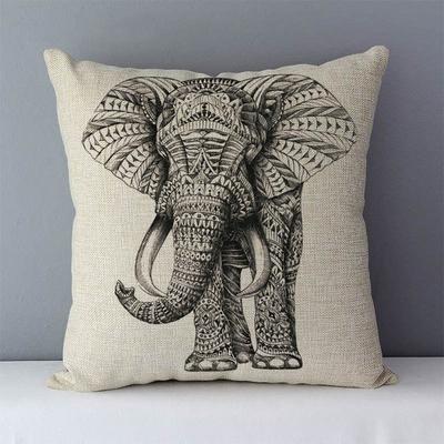 Cushion Home Decorative Pillows Elephant Kola Elk Printed Animals Pillowcase 45x45cm