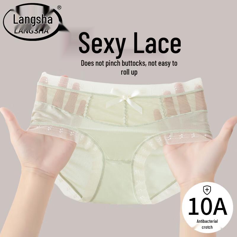 LANGSHA Women's Sweet Lace Mid-Rise Briefs