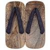 Geta with Two Patterned Paulownia for Men Brown [KYOETSU] (Japanese Clogs) Teeth, Straps, Base, (27.0cm, 3)