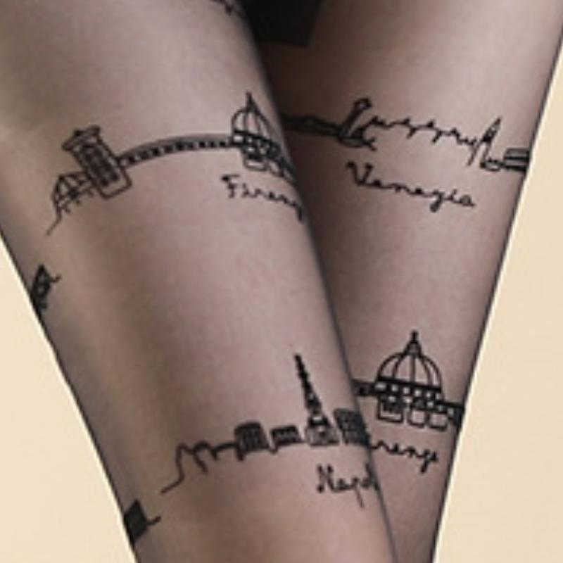 Architectural Decoration Gothic Women's Hot Sexy Sweet Versatile Flocking Black Pantyhose Bottom Long Stockings High Elasticity
