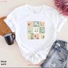 Flower T Shirt Meadow Watercolor Floral Top Botanical Wildflower Womens Checkered Board Vintage Washed Unisex Homme